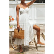 Load image into Gallery viewer, White Boho Style Lace Trim Maxi Dress
