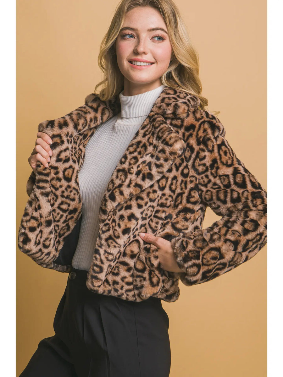Dutton Faux Fur Leopard Jacket
