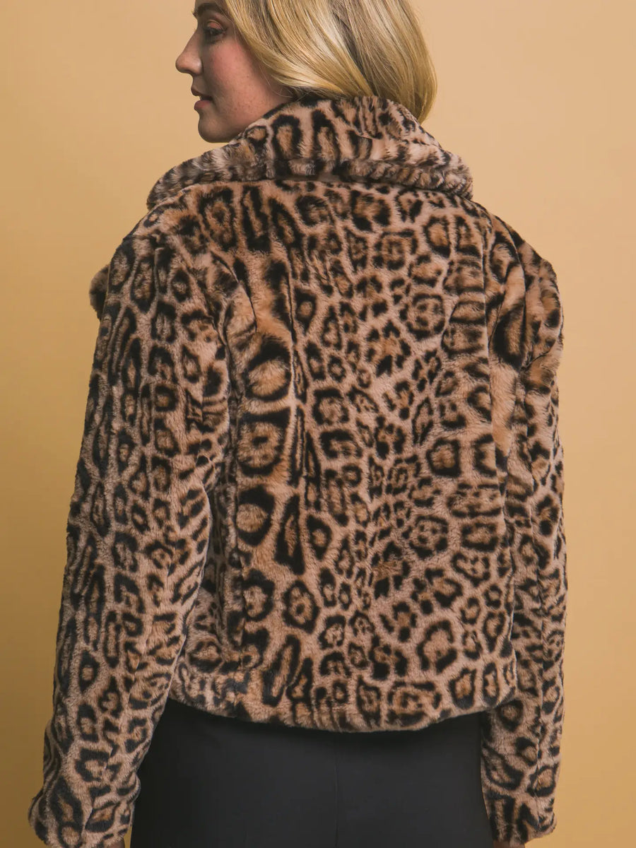 Dutton Faux Fur Leopard Jacket