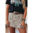 Load image into Gallery viewer, Black And White Leopard Denim Skort
