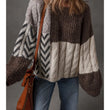 Load image into Gallery viewer, Color Block Patchwork, Tie Back, Loose Fit Sweater
