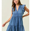 Load image into Gallery viewer, TENCEL RUFFLE TIERED MINI DRESS
