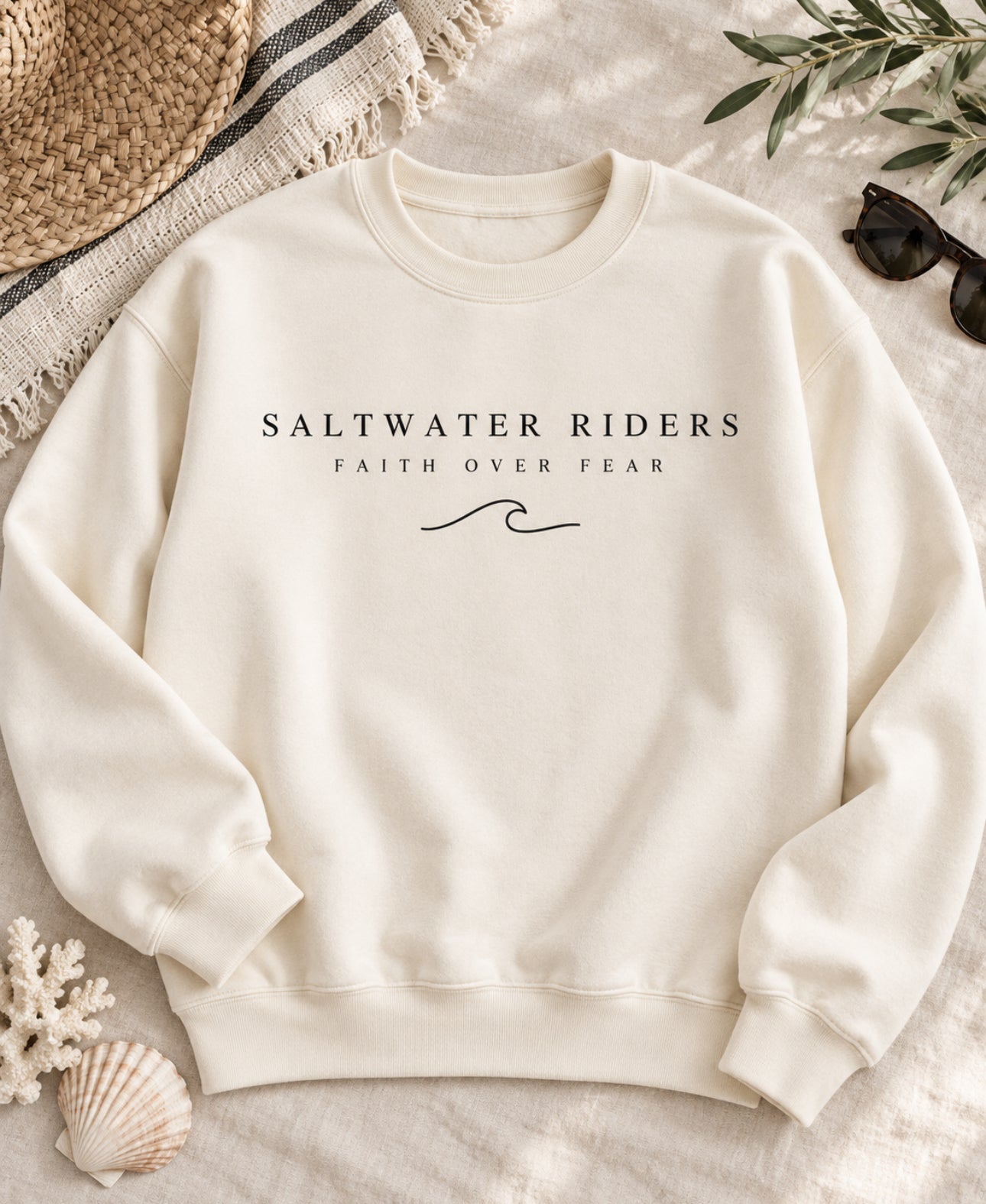 Saltwater Riders Faith Over Fear Sweatshirt -Crewneck