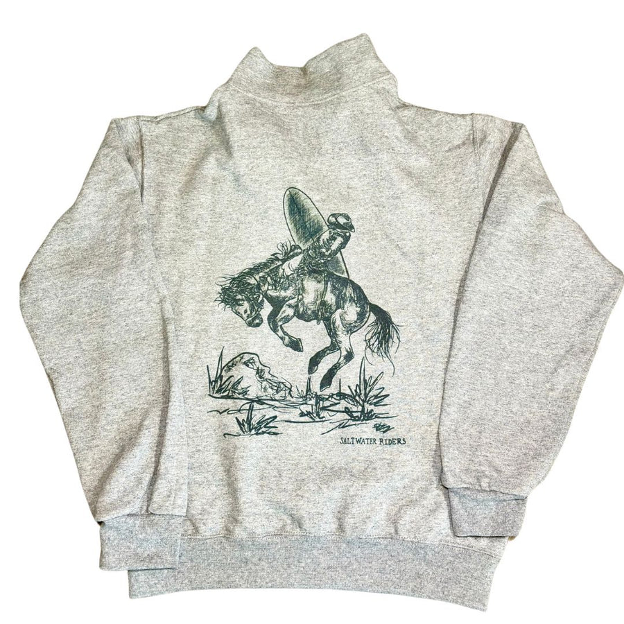 Unisex Light Grey Bronc Rider Quarter Zip