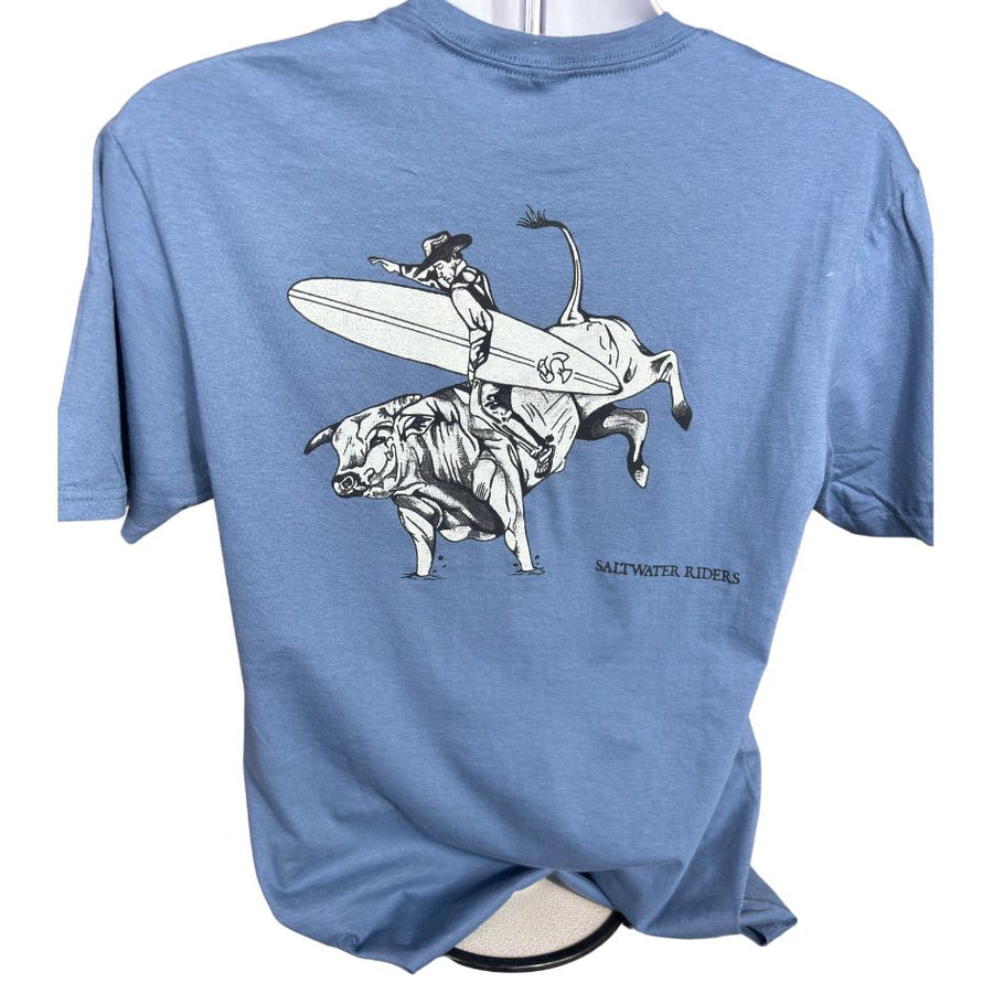 Mens American Bull Rider Indigo Blue T-shirt