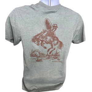 Mens Bronc Rider Military Green T-shirt