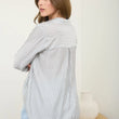 Load image into Gallery viewer, Blue Pinstriped Linen Button Up
