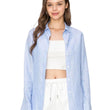Load image into Gallery viewer, Blue Linen Button Down Shirt

