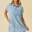 Load image into Gallery viewer, She's All That Denim T-shirt Dress
