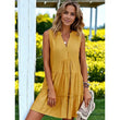 Load image into Gallery viewer, Chic Flat Collard Tiered Shift Dress
