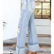 Load image into Gallery viewer, Light Washed, Distressed Flaire Jeans
