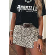 Load image into Gallery viewer, Black And White Leopard Denim Skort
