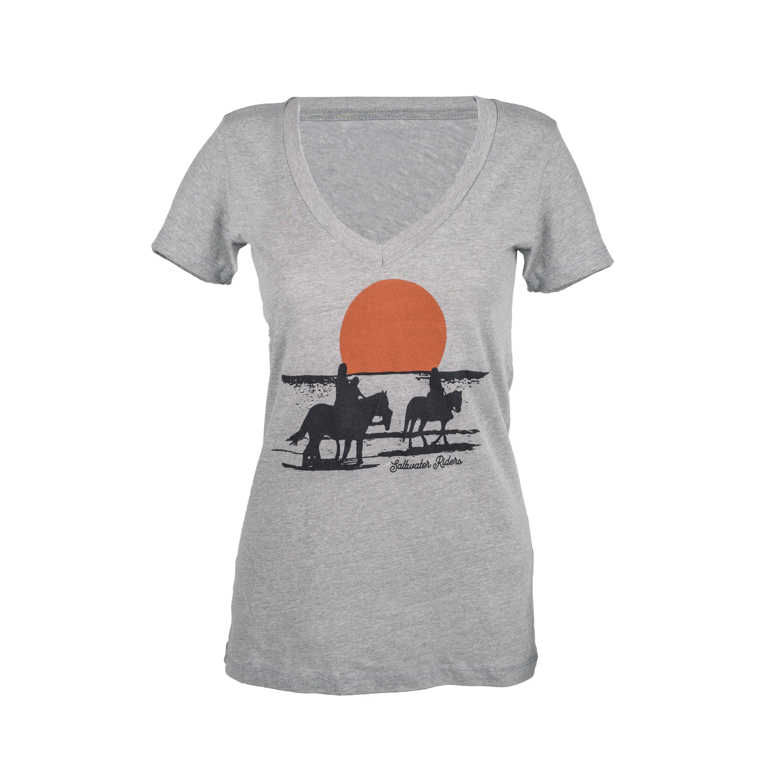 Womens Sunset Ride V-Neck Short Sleeve T-Shirt