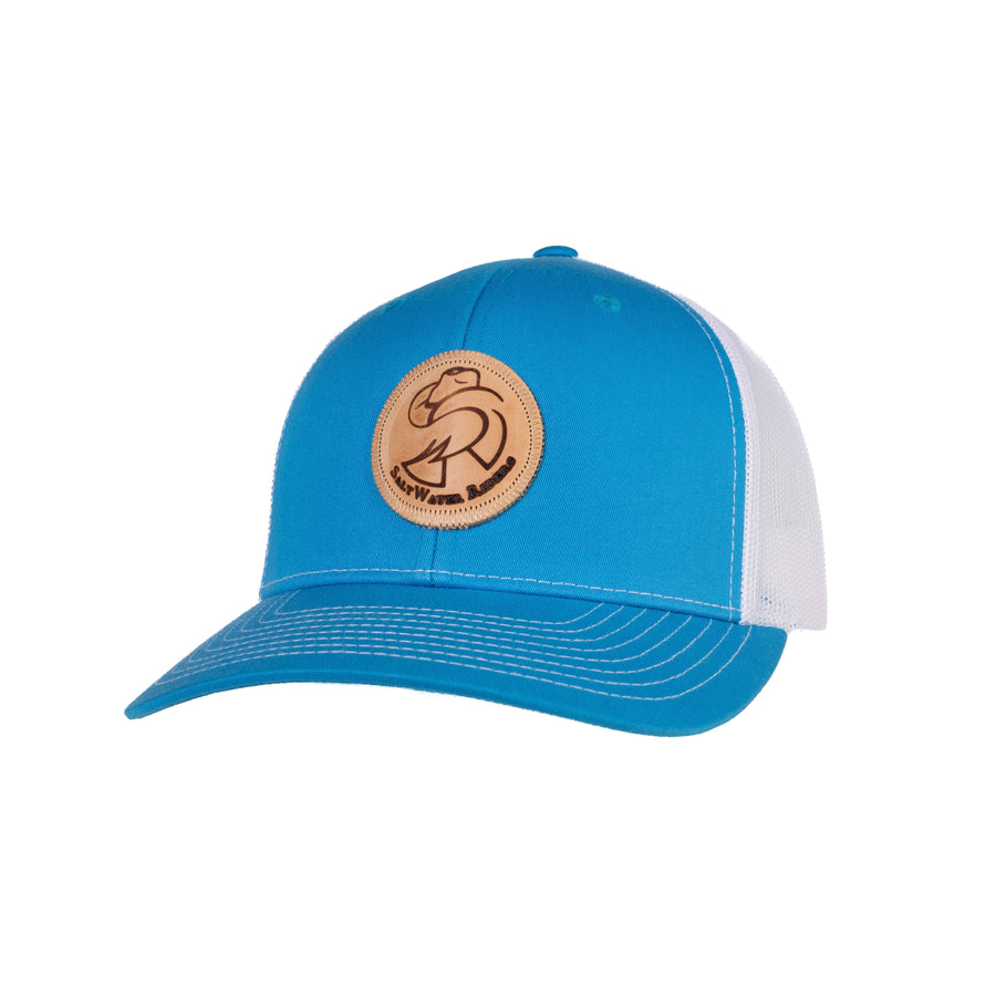 Saltwater Riders Leather Patch Retro Trucker Hat
